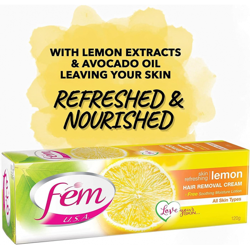 Dabur Fem Hair Removal Cream For All Types Of Skin 120G Lemon - Set Of 3 Pcs 5 Dabur Fem Hair Removal Cream For All Types Of Skin 120G Lemon - Set Of 3 Pcs