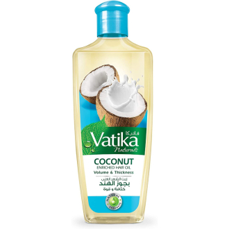 Dabur Vatika Naturals Enriched Hair Oil - Natural Moisturizing, Strengthening and Hair Oil for Healthy Scalp, Nourishing Hair Oil for Soft, Manageable, Smooth and Silky Hair From Root to Tip (Coconut) 200ml Pack of 6