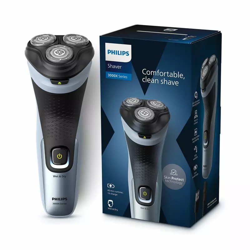 Philips Electric Cordless Shaver, Comfortcut Blades, Anti-Corrosion Shaving System, 3D Floating Heads, Shave Wet &Amp; Dry 3000X Series X3063 4 Philips Electric Cordless Shaver, Comfortcut Blades, Anti-Corrosion Shaving System, 3D Floating Heads, Shave Wet &Amp; Dry 3000X Series X3063