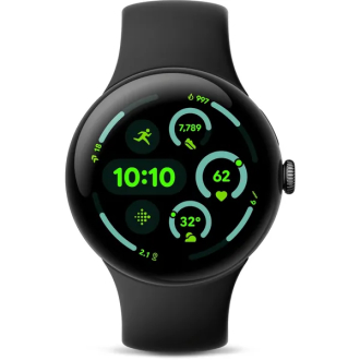 Google Pixel Watch 3 Wi-Fi 45mm - Matte Black with Obsidian Active Band