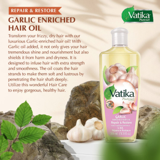 Dabur Garlic Hair Oil Natural Moisturizing, Strengthening & Hair Oil Serum for Healthy Scalp, Nourishing Hair Oil for Soft, Manageable, Smooth & Silky Hair 300ml - Set of 3 Pcs
