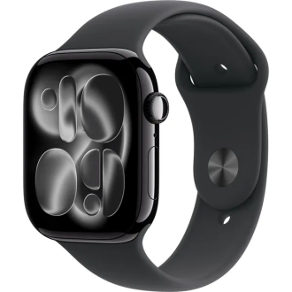 Apple Watch Series 11 46mm Jet Black Aluminium Case GPS Sport Band