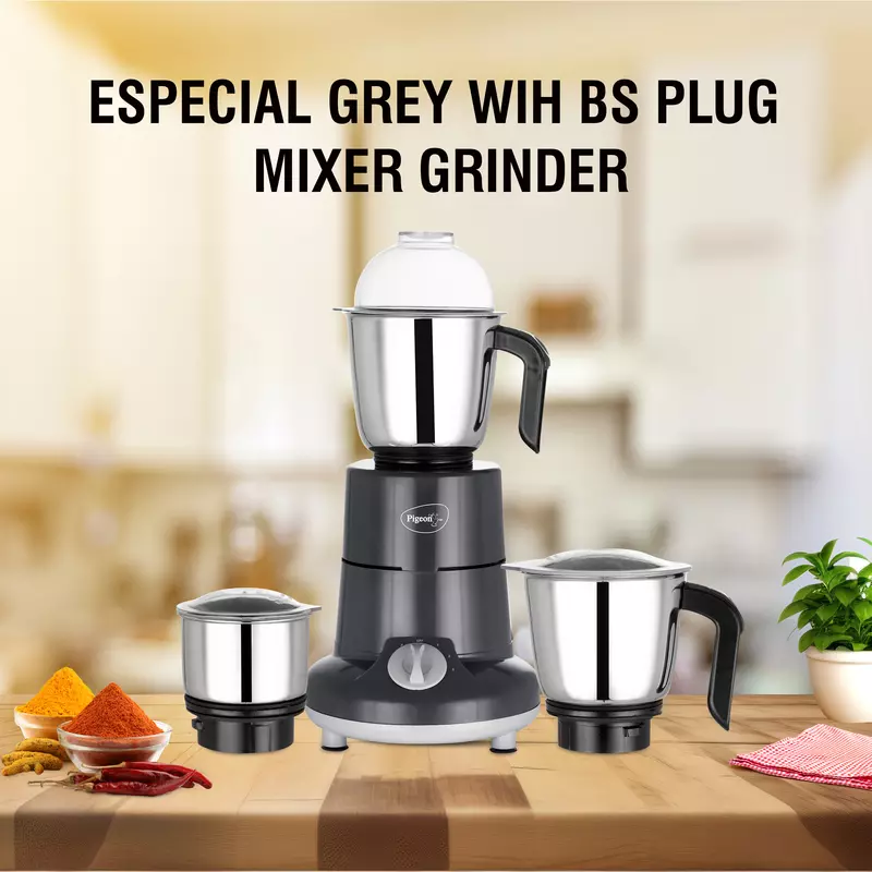 Pigeon Blender 1.5L Big Jar 1L Medium Jar 0.4L Chutney Jar Mixer Grinder Especial 3 Steel Jars 750W Sap 14075 Stainless Steel Blades For Tough Grinding Heavy Duty Motor Unbreakable Polycarbonate Lid For Convenient Grinding 7 Pigeon Blender 1.5L Big Jar 1L Medium Jar 0.4L Chutney Jar Mixer Grinder Especial 3 Steel Jars 750W Sap 14075 Stainless Steel Blades For Tough Grinding Heavy Duty Motor Unbreakable Polycarbonate Lid For Convenient Grinding