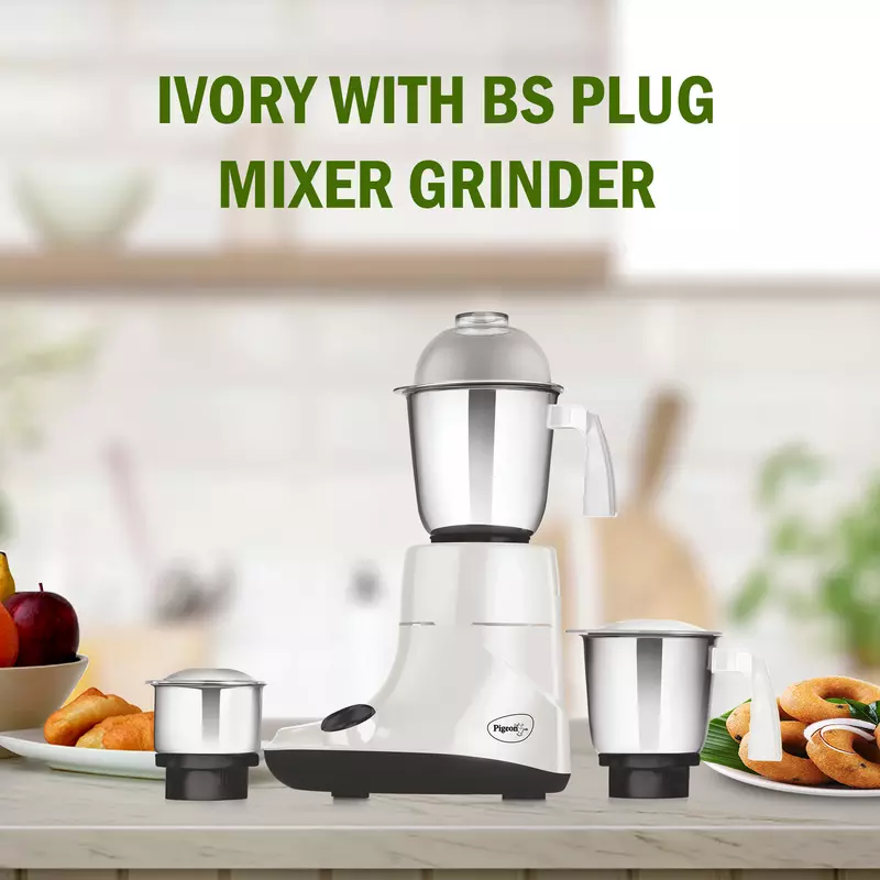 Pigeon Blender 1.5L Big Jar 1.0L Medium Jar 0.4L Chutney Jar Mixer Grinder Ivory 3 Steel Jars 550W Sap 12396 - Stainless Steel Blades For Tough Grinding Heavy Duty Motor Unbreakable Polycarbonate Lid For Convenient Grinding 2 Pigeon Blender 1.5L Big Jar 1.0L Medium Jar 0.4L Chutney Jar Mixer Grinder Ivory 3 Steel Jars 550W Sap 12396 - Stainless Steel Blades For Tough Grinding Heavy Duty Motor Unbreakable Polycarbonate Lid For Convenient Grinding