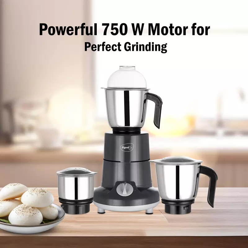 Pigeon Blender 1.5L Big Jar 1L Medium Jar 0.4L Chutney Jar Mixer Grinder Especial 3 Steel Jars 750W Sap 14075 Stainless Steel Blades For Tough Grinding Heavy Duty Motor Unbreakable Polycarbonate Lid For Convenient Grinding 8 Pigeon Blender 1.5L Big Jar 1L Medium Jar 0.4L Chutney Jar Mixer Grinder Especial 3 Steel Jars 750W Sap 14075 Stainless Steel Blades For Tough Grinding Heavy Duty Motor Unbreakable Polycarbonate Lid For Convenient Grinding