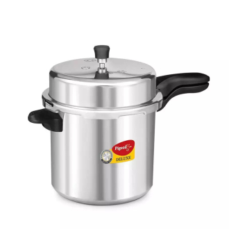 Pigeon Pressure Cooker 12l Deluxe Outer Lid Aluminium Sap 106 - Ergonomic Sturdy Handle Thermal Efficiency Special Alloy Safety Plug