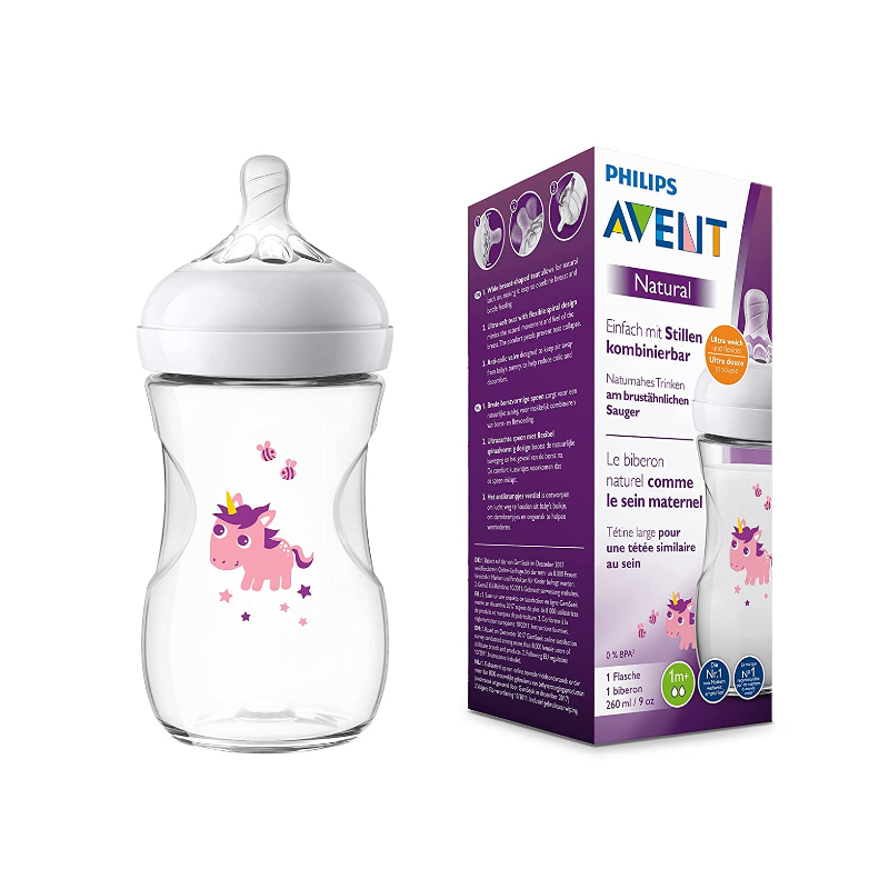 Philips Avent Bottle Natural Unicorn 260Ml/9Oz 2 Holes 1M+ 070/25 5 Philips Avent Bottle Natural Unicorn 260Ml/9Oz 2 Holes 1M+ 070/25