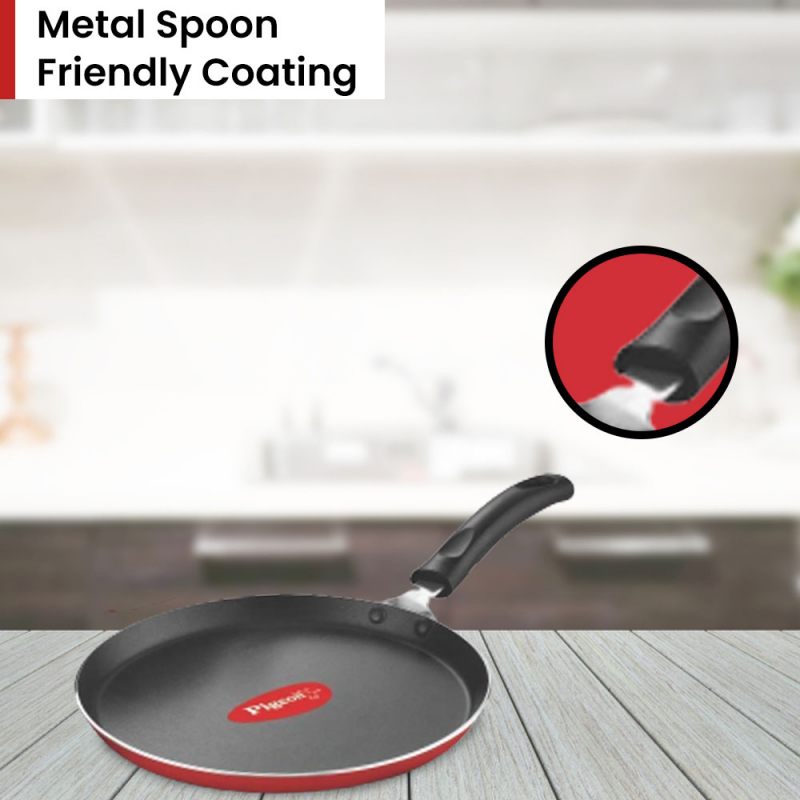 Pigeon Tawa 27Cm Nonstick Flat 280 Cool Touch Handle Sap 152 - 3 Layer Anti Peeling Food Safe Nonstick Coating Extra Thick Layer 5 Pigeon Tawa 27Cm Nonstick Flat 280 Cool Touch Handle Sap 152 - 3 Layer Anti Peeling Food Safe Nonstick Coating Extra Thick Layer
