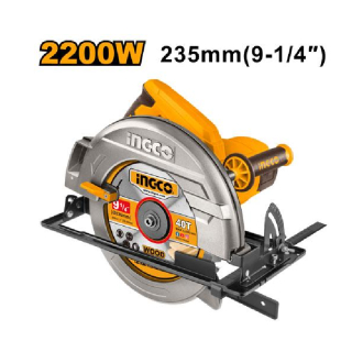 Ingco Circular Saw 2200W with Adjustable Depth & Bevel Cutting, 235mm Blade CS18578