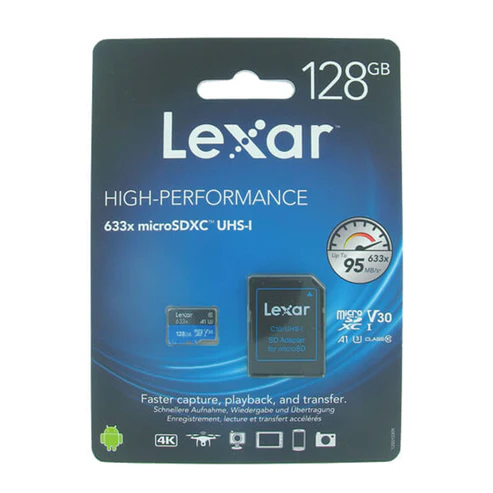 Lexar Micro Sdxc Memory Card 128Gb High-Performance Professional 633X With Sd Adapter - 95Mb/S Read Speed For Smartphones, Tablets, And Action Cameras. 2 Lexar Micro Sdxc Memory Card 128Gb High-Performance Professional 633X With Sd Adapter - 95Mb/S Read Speed For Smartphones, Tablets, And Action Cameras.