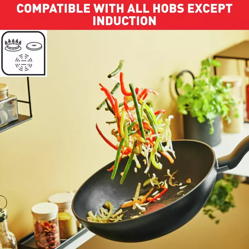 Tefal Super Cook Wokpan 28Cm Non Electric B4591684 Aluminium Material Heat Indicator Thermo Signal Powerglide Coating 10 Tefal Super Cook Wokpan 28Cm Non Electric B4591684 Aluminium Material Heat Indicator Thermo Signal Powerglide Coating