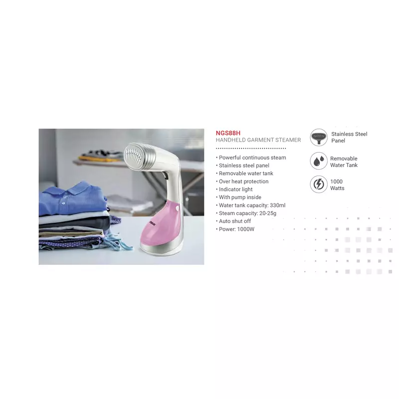Nikai Garment Steamer 330Ml Tank Hand Held 1000W Ngs88H Overheat Protection Removable Water Tank Indicator Light Steam Capacity 20-25G 3 Nikai Garment Steamer 330Ml Tank Hand Held 1000W Ngs88H Overheat Protection Removable Water Tank Indicator Light Steam Capacity 20-25G