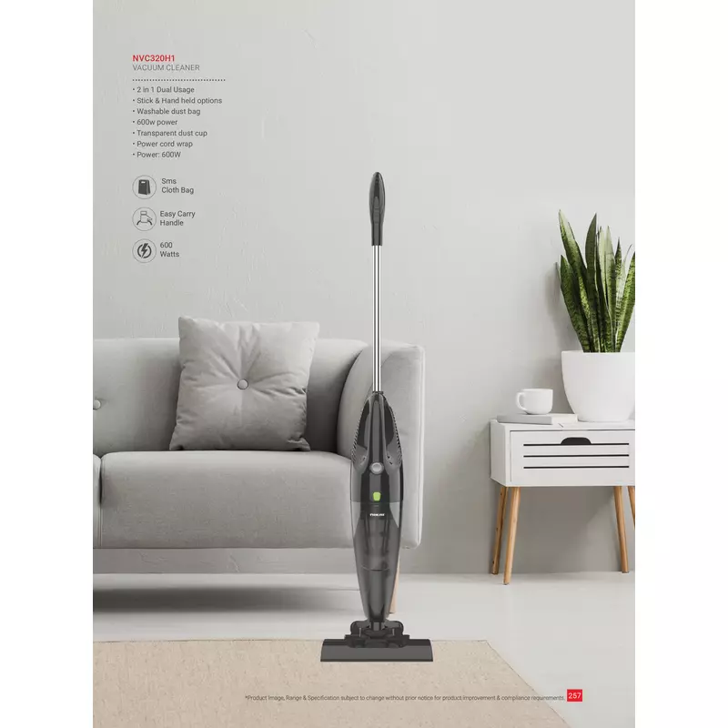 Nikai Vacuum Cleaner 0.8L 2 In 1 Stick And Hand Held 600W Nvc320H1 Transparent Dust Cup Power Cord Wrap Washable Dust Bag Easy Carry Handle 8 Nikai Vacuum Cleaner 0.8L 2 In 1 Stick And Hand Held 600W Nvc320H1 Transparent Dust Cup Power Cord Wrap Washable Dust Bag Easy Carry Handle