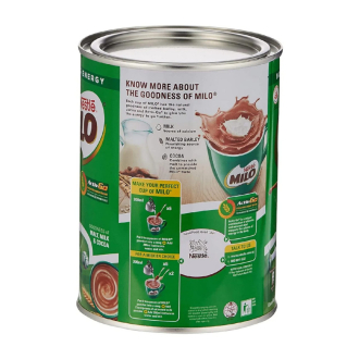 Nestle Milo Chocolate Malt Drink Powder, Active-Go Chocolate, Low GI, Source of Protein, 8 Vitamins & Minerals, 400g Tin - Set of 3 Pcs
