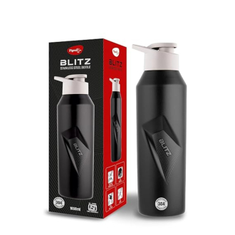 Pigeon Blitz Stainless Steel Water Bottle 975ml Black – Sipper Cap Eco friendly, BPA Free, Sap 19004482