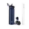 Pigeon Rush Thermos Flask 750ml Blue – Stainless Steel Sipper with Straw, Cleaner & Extra Cap Sap 16259