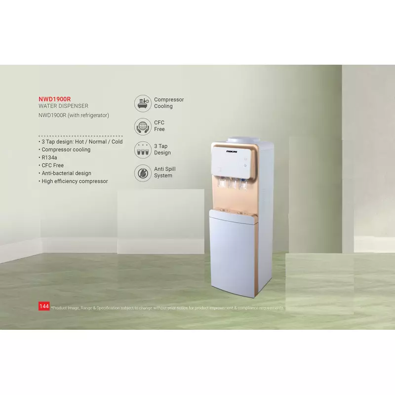 Nikai Water Dispenser 3 Taps Top Load With Refrigerator Nwd1900R 3 Taps Hot Normal Cold With Refrigerator Cabinet Anti Bacterial Design 8 Nikai Water Dispenser 3 Taps Top Load With Refrigerator Nwd1900R 3 Taps Hot Normal Cold With Refrigerator Cabinet Anti Bacterial Design