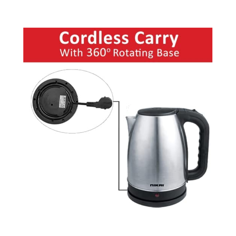 Nikai Jug Kettle 1.7L Steel With Cord Storage 2200W Nk420A Automatic Shut Off Boil Dry Protection With Indicator Stainless Steel Body 7 Nikai Jug Kettle 1.7L Steel With Cord Storage 2200W Nk420A Automatic Shut Off Boil Dry Protection With Indicator Stainless Steel Body