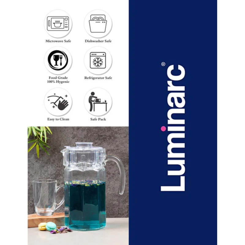 Luminarc Octime Jug 1.6L With Lid N1104 7 Luminarc Octime Jug 1.6L With Lid N1104