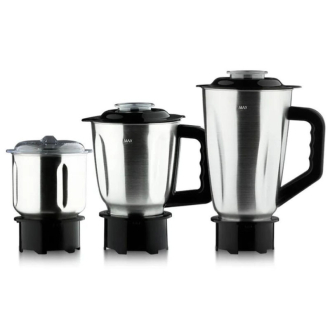 RAF Blender 1.5L Steel Jar, 1L Grinder, 0.8L Grinder, 350W, 3in1, 6 Blades, Strong Power, Fast Start, 2 Speed + Pulse Function R.2843