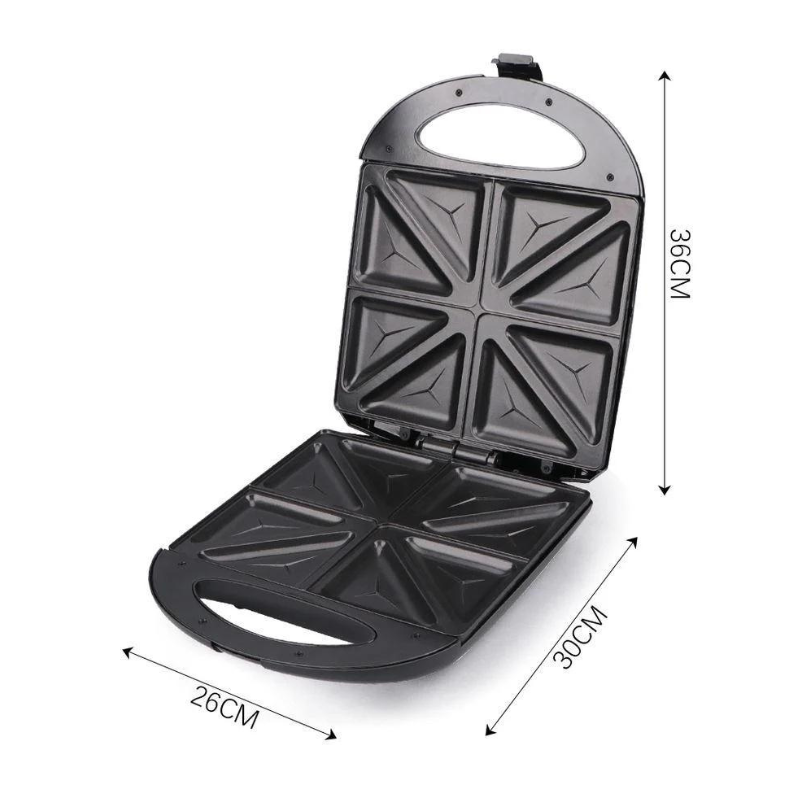 Raf Sandwich Maker 1400W 4 Slice Double-Sided Heating, Non-Stick Coated R.2290