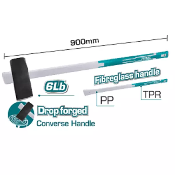 Total Splitting Wedge/Stoning Hammer 2.7Kg Tht78206D 1 Total Splitting Wedge/Stoning Hammer 2.7Kg Tht78206D