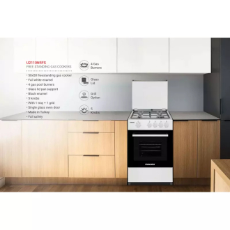 Nikai Oven Cooking Range 4 Grill Option Burner Single Glass Ovens Door 50x50cm U2110N5 Glass Lid Pan Support Gas Pool Burners 5 Knobs With Full Safety