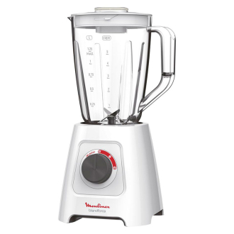 Moulinex Blender 2l Plastic Jug with Mini Chopper Blend Force 600w Lm422127 - 2 Plastic Jars Removable Blades Smart Lock Technology 2 Speeds With Pulse