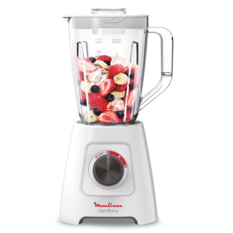 Moulinex Blender 2l Plastic Jug with Mini Chopper Blend Force 600w Lm422127 - 2 Plastic Jars Removable Blades Smart Lock Technology 2 Speeds With Pulse
