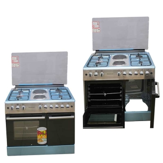 Westpoint Cooker 90x60, 4 Gas Burners, 2 Electric Plate, Electric Oven + Gas Compartment Inox WCER9642E8XBO