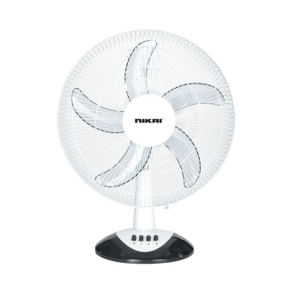 Nikai Table Fan 16" 41W High Performance Copper Motor Wide Angle Horizontal Oscillation 5 Leaf “AS” Transparent  Blades NTF1638T1