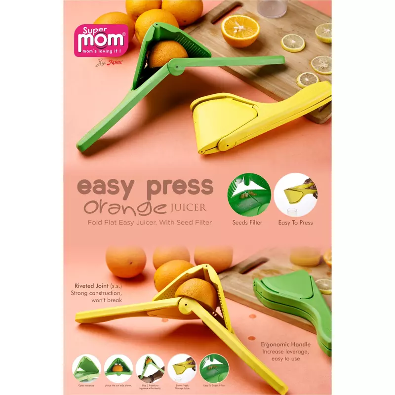 Supermom Easy Press Orange Juicer Strong Plastic Material Ergonomic Handle 574024 2 Supermom Easy Press Orange Juicer Strong Plastic Material Ergonomic Handle 574024