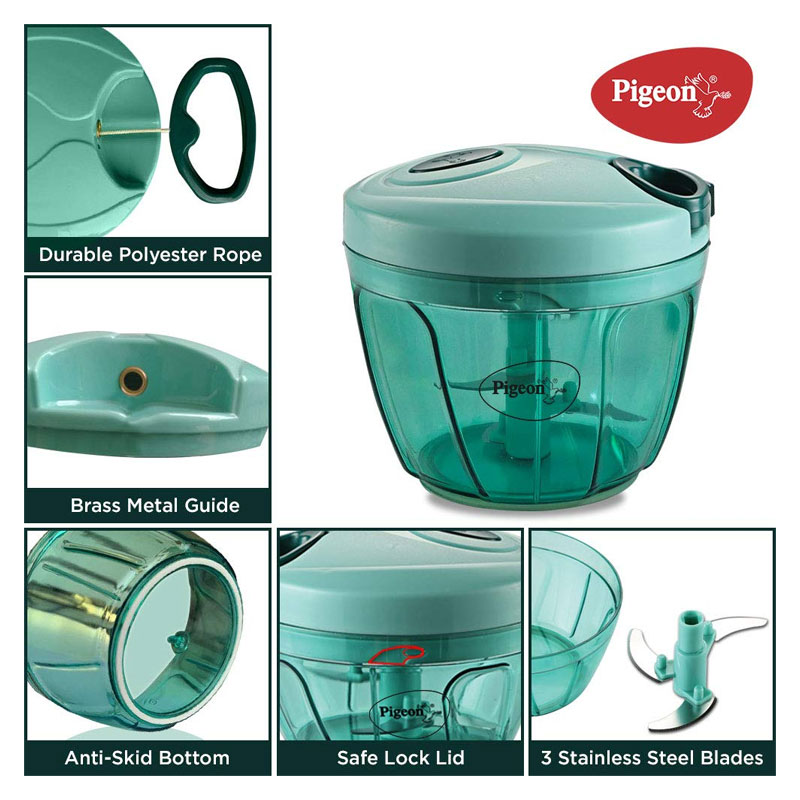 Pigeon Handy Chopper 4 In 1 Fruit And Vegetables 3 Blades 650Ml Sturdy 3-Blade Design 14298-M 4 Pigeon Handy Chopper 4 In 1 Fruit And Vegetables 3 Blades 650Ml Sturdy 3-Blade Design 14298-M