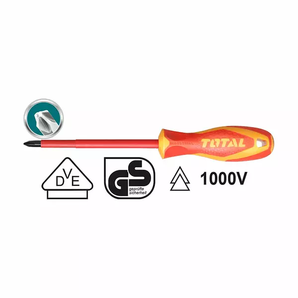 Total Phillips Screwdriver 100Mm Insulated Thtisph2100 1 Total Phillips Screwdriver 100Mm Insulated Thtisph2100