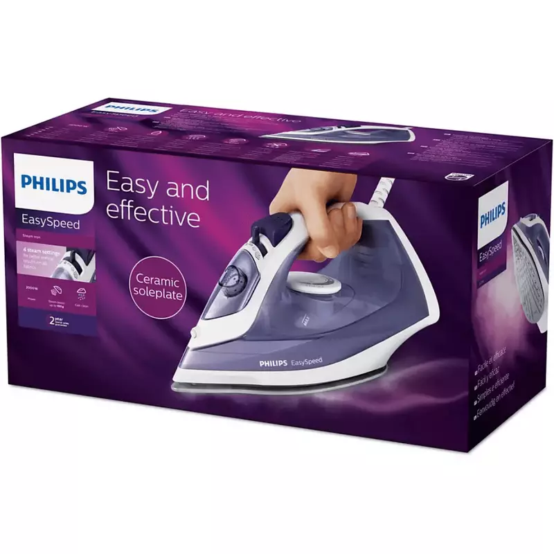 Philips Steam Iron Easy Speed 2000W 220Ml, Steam Boost Up To 100G, Calc Clean Slider, Ceramic Soleplate, Drip Stop Gc1752 9 Philips Steam Iron Easy Speed 2000W 220Ml, Steam Boost Up To 100G, Calc Clean Slider, Ceramic Soleplate, Drip Stop Gc1752