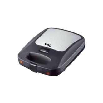 Von Sandwich Maker 4 Slice 1200W with 2 Plates, Non-Stick Coating Black VSM421AK