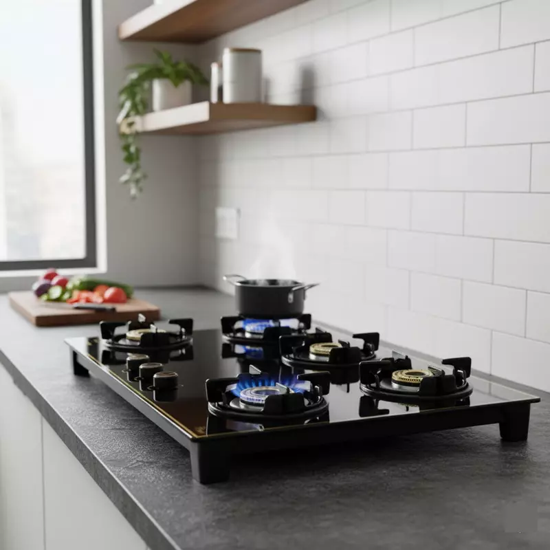 Pigeon 4-Burner Gas Cooker – Infinity Gold Glass Top 8Mm Tempered With Titan Burners 19004327 2 Pigeon 4-Burner Gas Cooker – Infinity Gold Glass Top 8Mm Tempered With Titan Burners 19004327