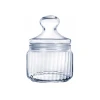 Luminarc Striped Glass Jar 0.5L with Lid, Transparent V9601