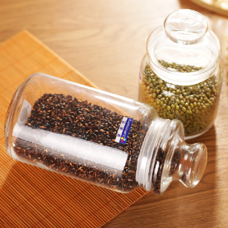 Luminarc Striped Glass Jar 1L with Lid, Transparent V9605