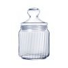 Luminarc Striped Glass Jar 0.75L with Lid, Transparent V9602