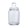 Luminarc Striped Glass Jar 1L with Lid, Transparent V9605