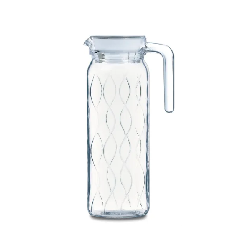 Luminarc Dona Embossment Wave Glass Jug 1L Transparent Q0433 1 Luminarc Dona Embossment Wave Glass Jug 1L Transparent Q0433