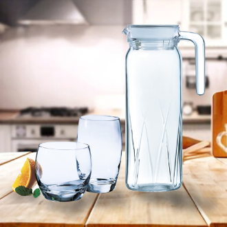 Luminarc Dona Embossment Ray Glass Jug 1L Transparent Q0436