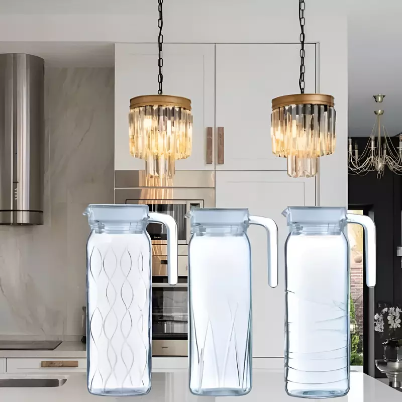 Luminarc Dona Embossment Wave Glass Jug 1L Transparent Q0433 3 Luminarc Dona Embossment Wave Glass Jug 1L Transparent Q0433