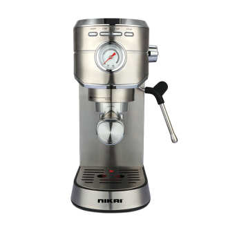 Nikai Coffee Machine 1.2L Water Tank Manual 1450W NEM330A High Pressure Frothing Function With Warming Plate And 20 Bar Pressure Pump