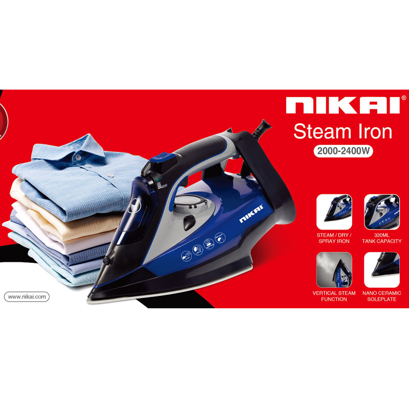 Nikai Steam Iron 320Ml Tank Dry And Spray Function 2200W Nsi808Cs Temperature Control Nano Ceramic Sole Plate Vertical Steam Function Indiator Light Powerful Burst System 7 Nikai Steam Iron 320Ml Tank Dry And Spray Function 2200W Nsi808Cs Temperature Control Nano Ceramic Sole Plate Vertical Steam Function Indiator Light Powerful Burst System