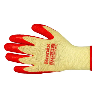 Ronix Latex-Coated Work Gloves resistant work gloves manufactured from five-yarn fibers resistant latex layer work gloves industrial applications washable and resistant to abrasion, shear, tear, and puncture high-quality raw materials RH-9000