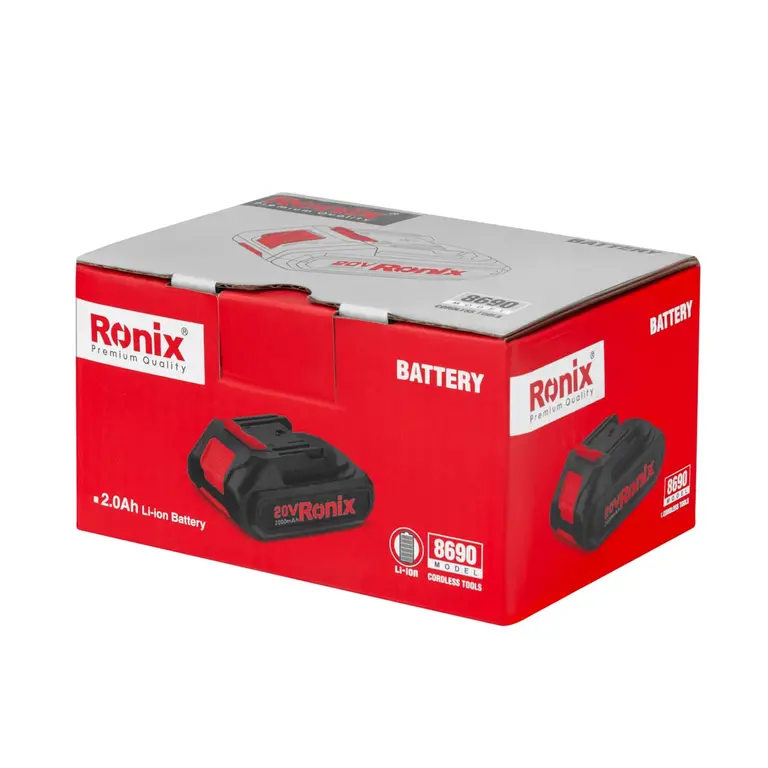 Ronix Lithium-Ion Battery | Battery Pack | 22V Fast Charger | Compact Design, Led Indicator, Quick Charge | High Performance For Power Tools, 20V 2.0Ah (4.0Ah) 8691 7 Ronix Lithium-Ion Battery | Battery Pack | 22V Fast Charger | Compact Design, Led Indicator, Quick Charge | High Performance For Power Tools, 20V 2.0Ah (4.0Ah) 8691