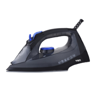 Von Steam Iron 2200W with Ceramic Soleplate, 300ml Water Tank, Black VIS221CSK
