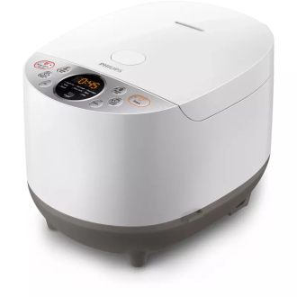 Philips Rice Cooker 1.8L 790W, Smaryt Fuzzy Logic 3D Heating, 10 Food Menus, 2.0-mm Pot Extra-Thick Non-stick Easy to Clean, 12-hour Preset Timer, 480hrs Automatic Keep Warm Function, 8 Prefix Programs HD4515/55